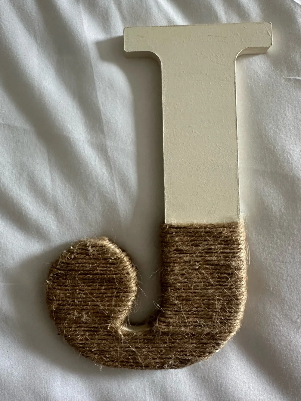 Letter J Wall Decor Neutral Boho